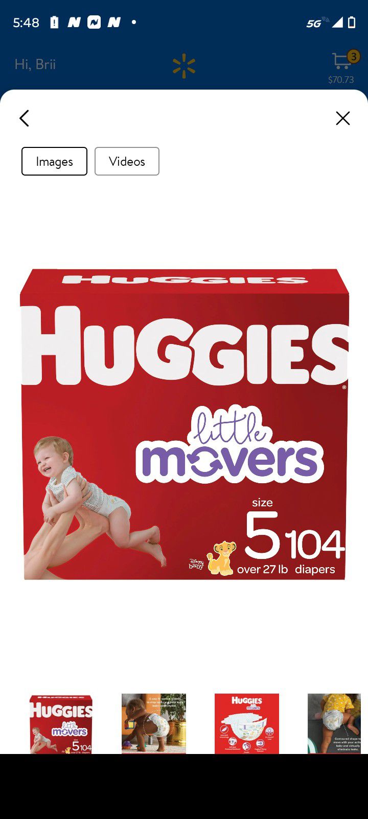 Huggies Diapers Size 5 104 Count 