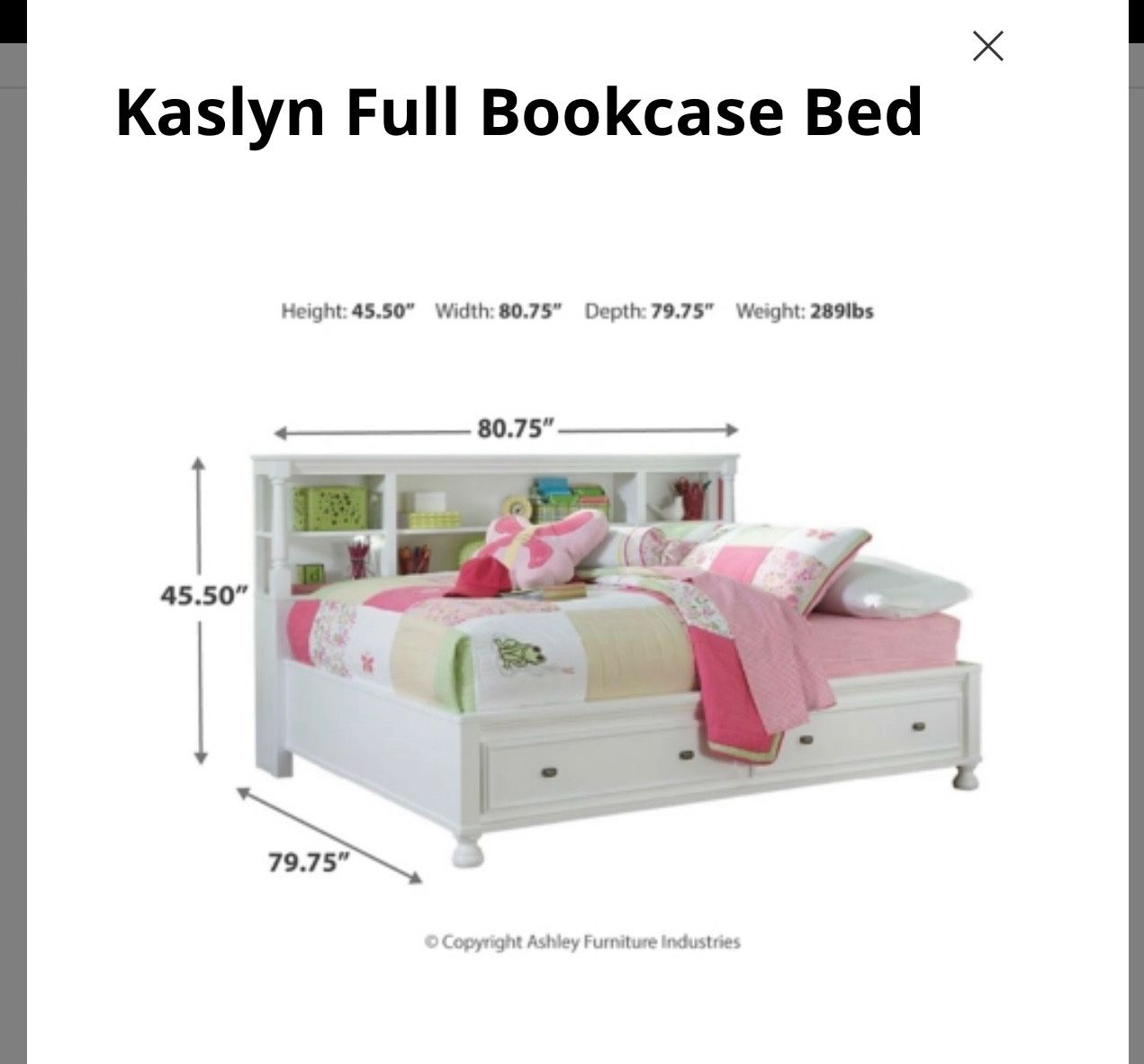 Kaslyn Full Bookcase Bed