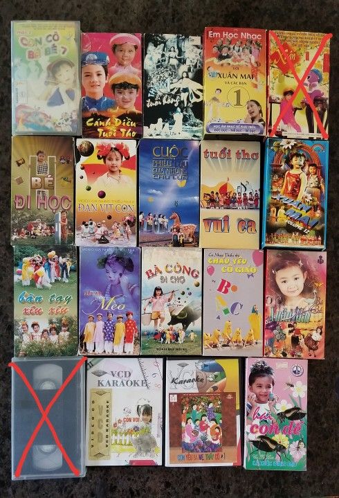 Lot of 17 Kids Vintage Vietnamese Singer VHS Tapes & VCD Sets