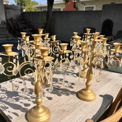 Gold Candle Candelabras 4 Party Decor Smoke Free Home 