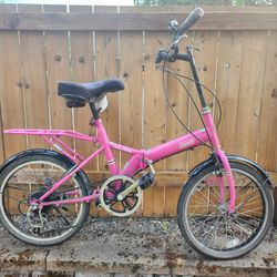 Pink Women's Folding Bike Coleman