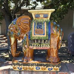 Decorative glazed, ceramic elephant