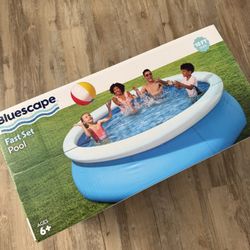 New in Box Bluescape Fast Set 10’ x 30” Round Inflatable Soft Sided Above Ground Pool Set