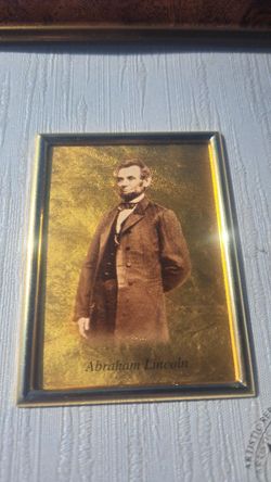 Vintage Italian 23K Gold Leaf ABRAHAM LINCOLN Reproduction RARE - ORO FOGLIA inscribed