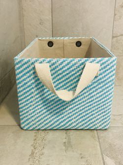 Blue & White Storage Basket with Handles