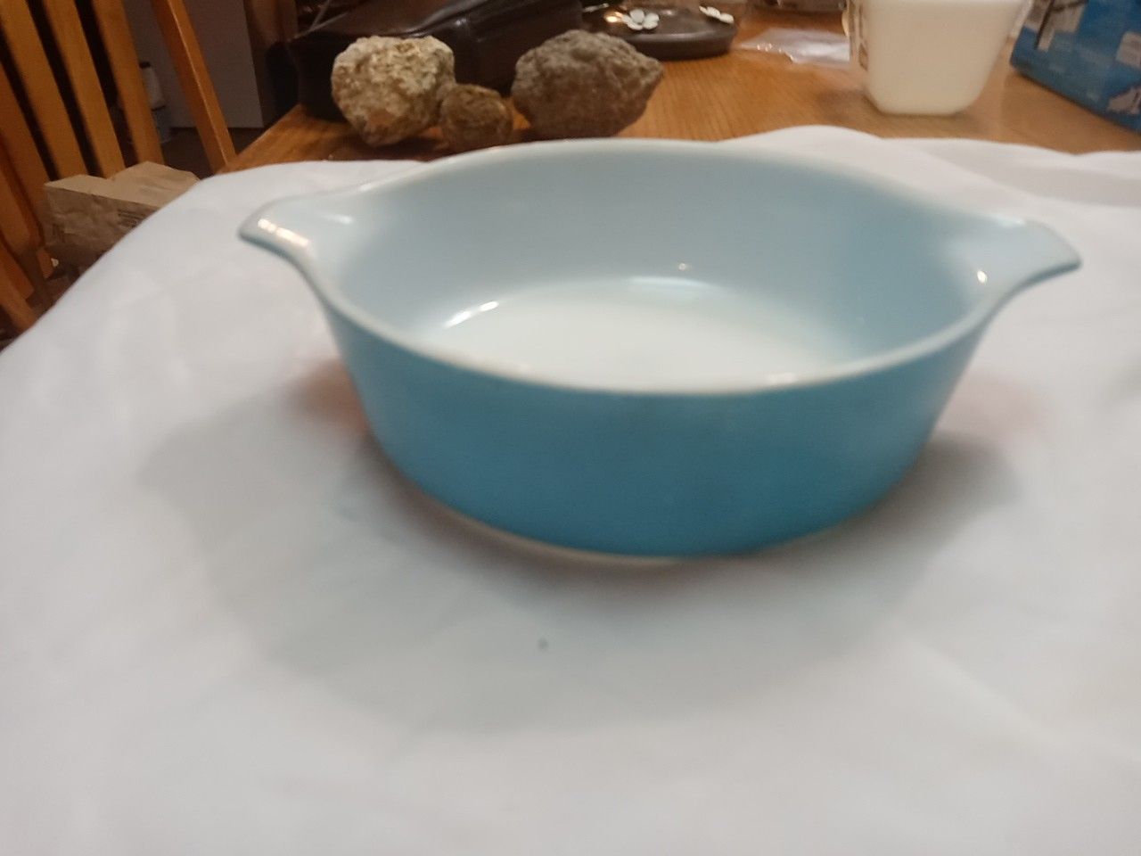 Small primary blue pyrex bowl