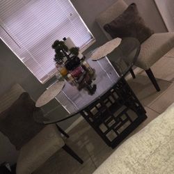 Round Glass Top Table