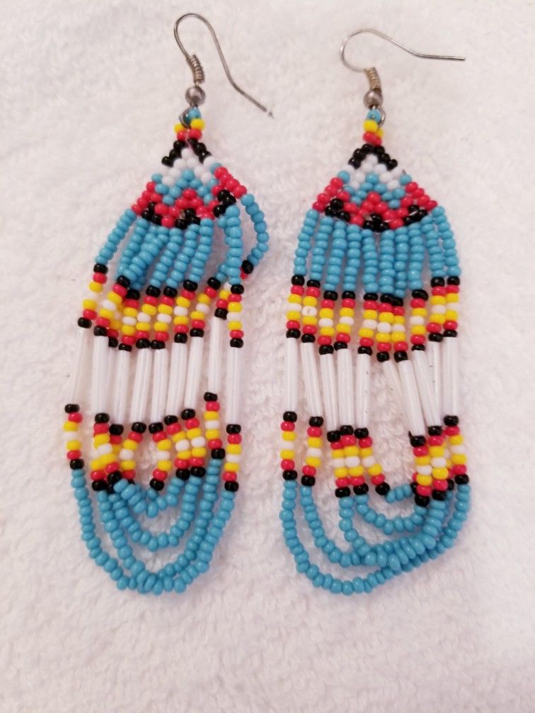 American Indian Turquoise Ring Size 7 with Handmade Earrings