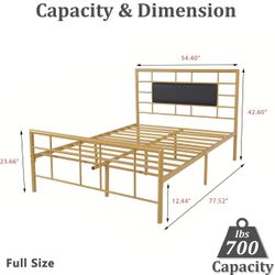Gold And Black Full Bed frame