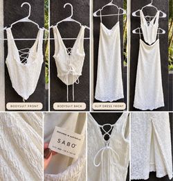 Sabo Skirt White Tie Tank and Matching Skirt Size XS