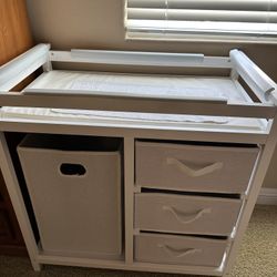 Baby Changing Table With Drawers And Laundry Basket