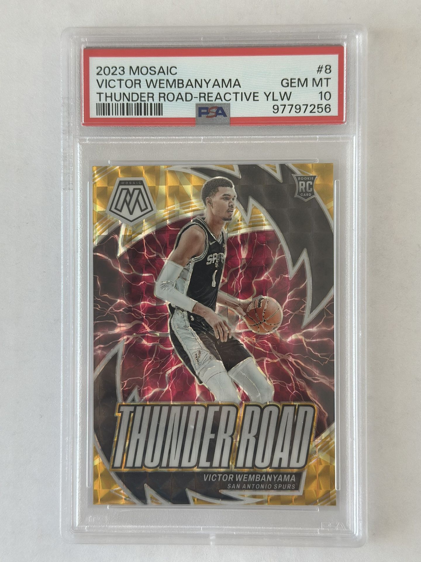 2023-24 Mosaic Basketball Victor Wembanyama Thunder Road Reactive Yellow #58/99 - $450