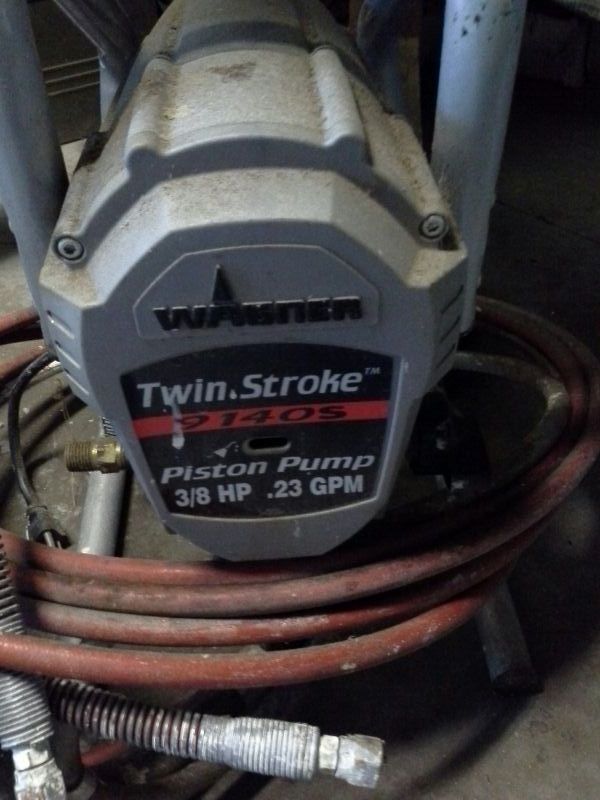 WAGNER 9140S 3/8 HP ,.23 GPM TWIN STROKE PISTON PUMP PAINT SPRAYER EXCELLENT CONDITION