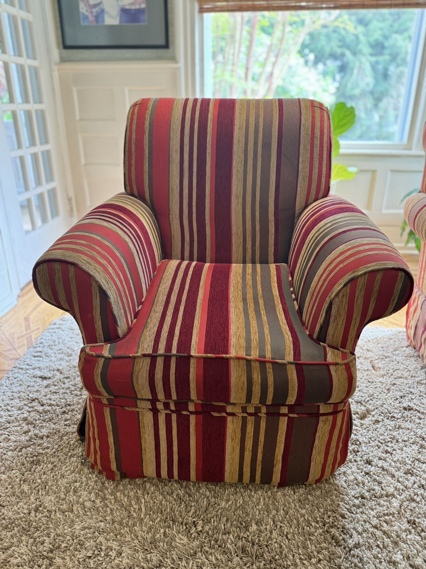 Set of 2 Upholstered Roll Arm Chairs