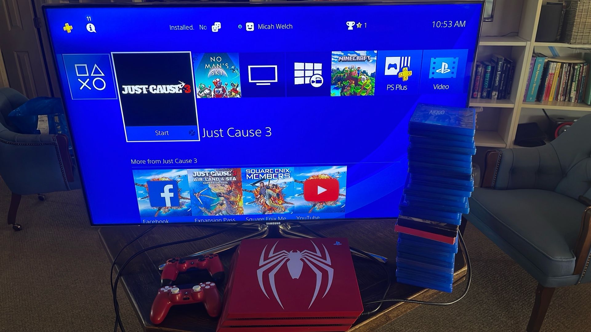 (Trades!) Spider-Man PS4 Pro Bundle (limited Edition) 2 Controllers + Cords + Lot Of Games Plus TV