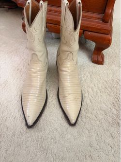 Tony Lama “bone” teju lizard boots lucheese
