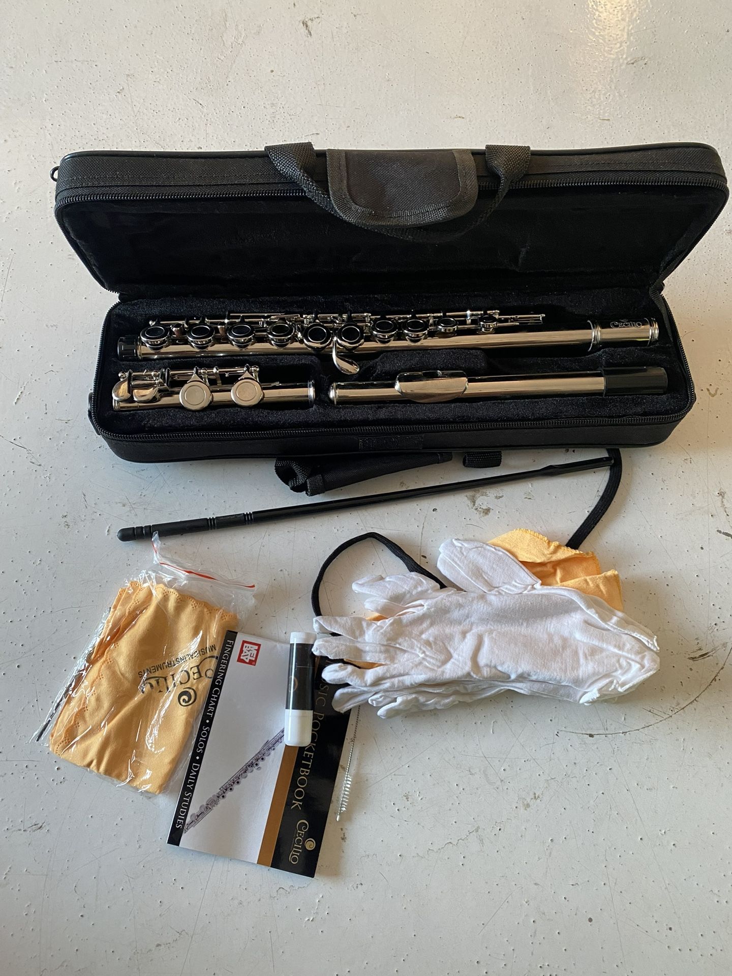 Cecilio Closed Hole C Flute - Musical Instrument, Kids Beginner/Intermediate Flute in Band & Orchestra, Nickel 