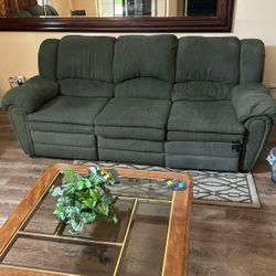 TWO Green Recliner Couch Set