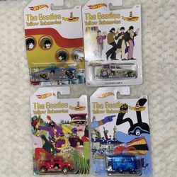 New Hot Wheels The Beatles Yellow Submarine Set Of 4  Diecast Cars Scale1:64 hw1