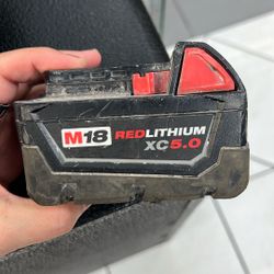 Milwaukee M18 18v Red lithium Battery XC 5.0 