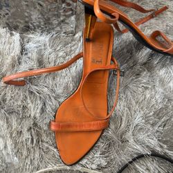 Versace 90s Vintage glass Heel open toe strappy sandals Designer crocodile y2k