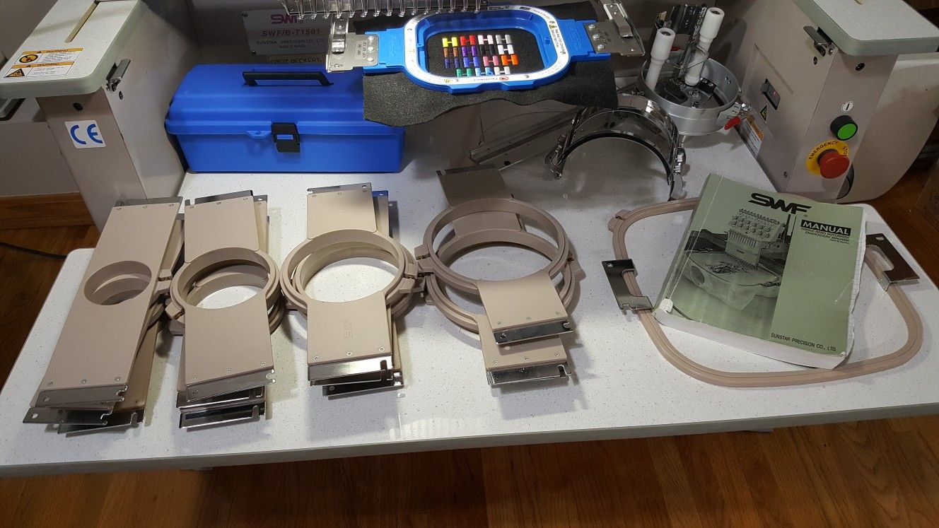 Swf 15 needle embroidery machine