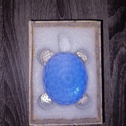 Oleg Cassini Crystal Turtle Paperweight 