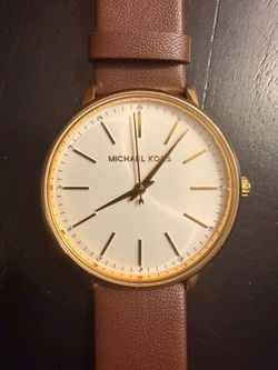 Michael Kors Women’s  Pyper Gold Case Brown Leather Watch MK2749