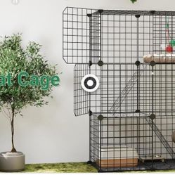 LotFun Cat Large Enclosure, 3-Tier DIY Catio Indoor