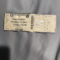 OAKLAND RAIDERS COLLECTIBLE GAME TICKET
