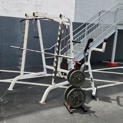 ‼️210 Pounds&Libras - Stucks&Plates. Squat Rack/Smooth Lat Pulldown 
Reclinable Bench+Barbell Bar