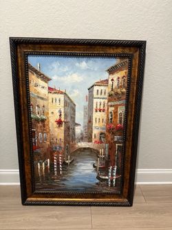 Oil canvas painting of Venice