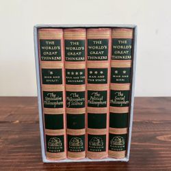 Vintage 40s Worlds Great Thinkers Philosophers Set 4 Lot Books 1947 HC Hard Case