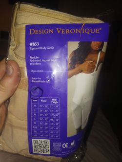 Brand New Sealed Package Veronique #853 Zippered Body Girdle Size 4XL