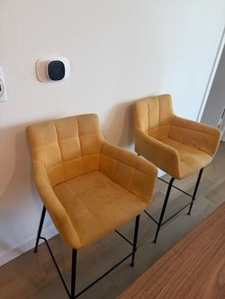Yellow barstool chairs