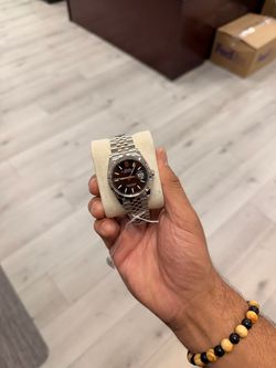 Rolex Date 15210 34mm Gray Dial Diamond Bezel Stainless Steel Jubilee