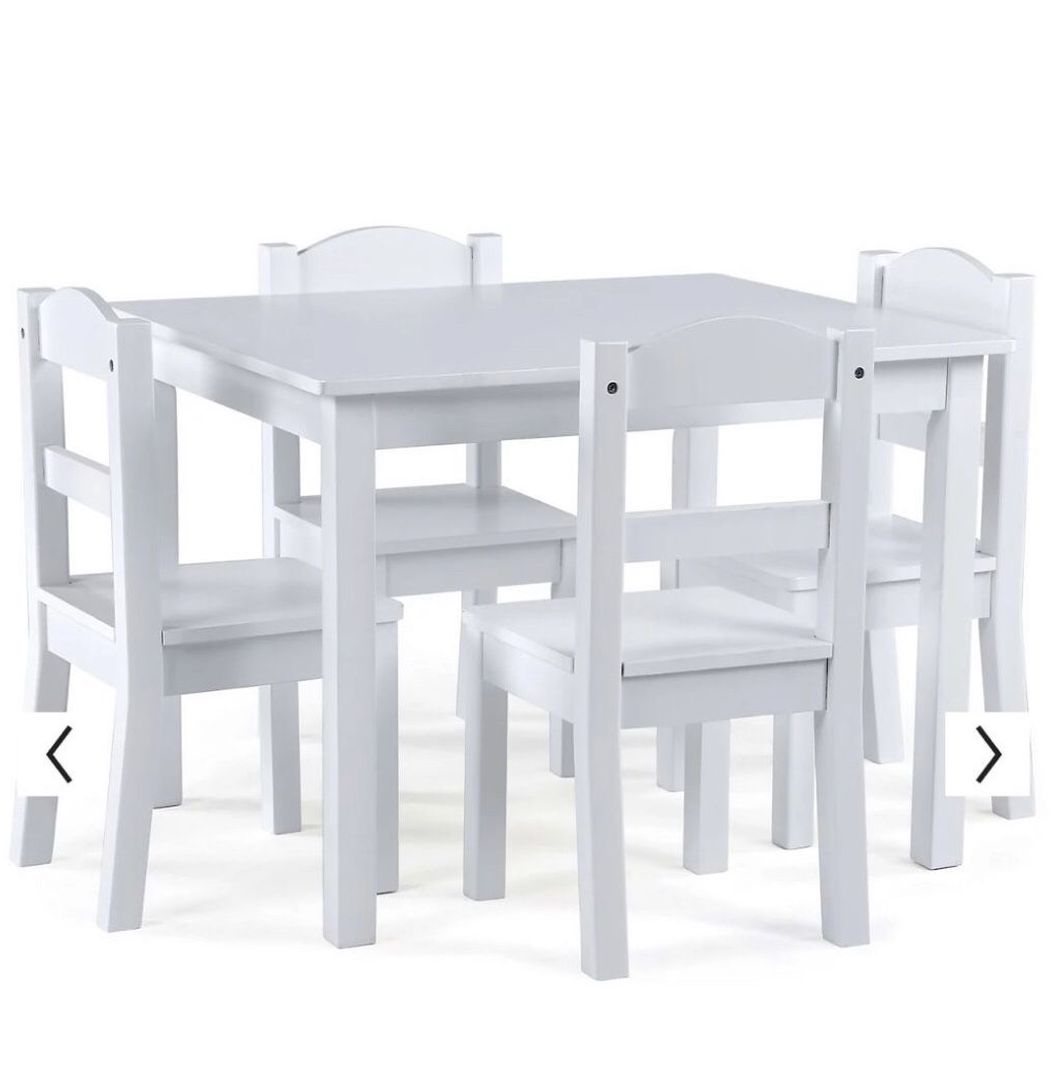 Humble Crew White Kids Activity Desk Table & 2 Chairs