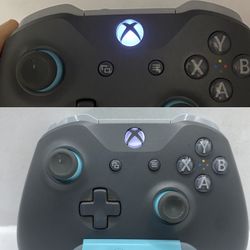 Genuine Microsoft Xbox ONE Wireless Controller 1708 Gray Teal Blue, TESTED!
