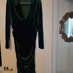 New suede hunter green dress