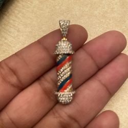 14k Gold Vvs Diamonds Barber Pole