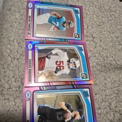 2024 Rated Rookie Pink Parallels Feat. Brian Thomas Jr, Darius Robinson, And Devin Leary $10 OBO