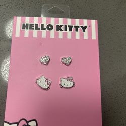 New 2 Pairs Hello Kitty Earrings 