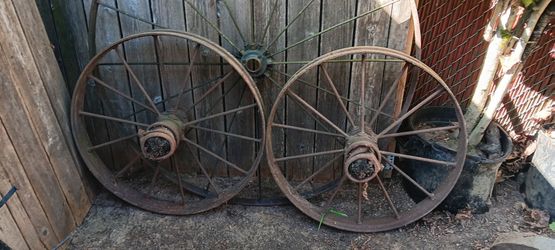 Old metal wheels