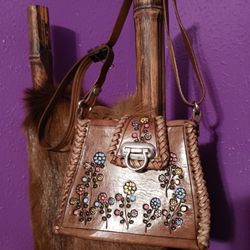 Western Little Girls Purse with Tooled Flowers