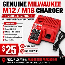 Genuine Milwaukee 48-59-1812 M12 / M18 Lithium-Ion Battery Charger