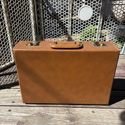 Vintage Tommy Traveler Hard Briefcase Brown Faux Leather