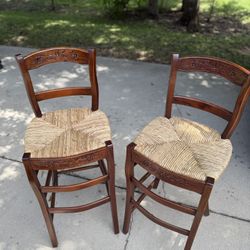 Wood Barstools & Pillows  - Traditional 