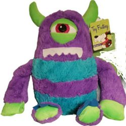 monster plush purple teal lime green 1 eyed  stuffed animal with tags