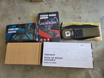 $15 each push up boards bench squat belt XL