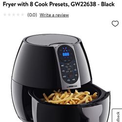 GoWISE USA 3.7-Quart Programmable Air Fryer with 8 Cook Presets, GW22638 - Black

